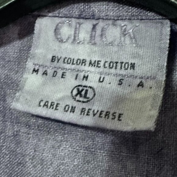Click Color me Cotton Linen Purple Tie Dye Size XL Blue Lavender Shacket Jacket - Picture 4 of 6